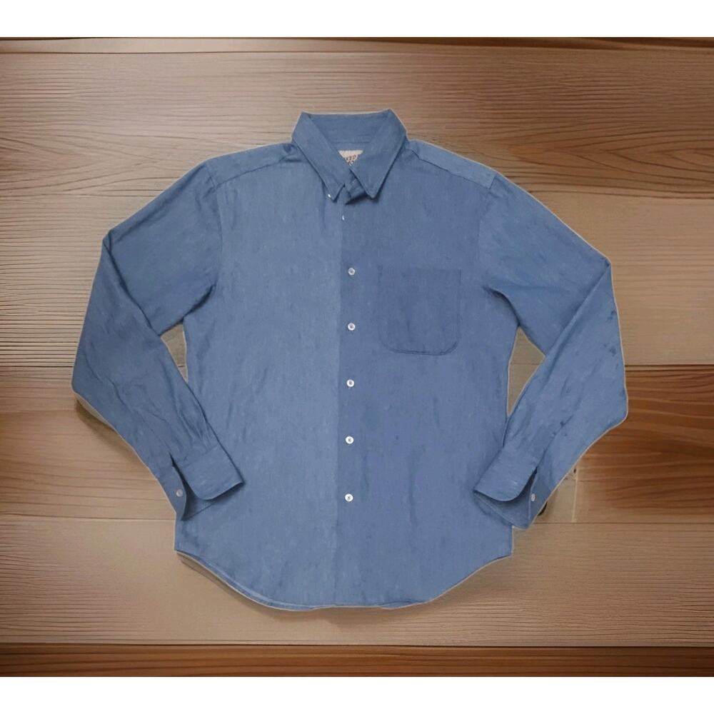 Naked and Famous Shirt Mens Blue Denim Cotton Long Sleeve Button Down M